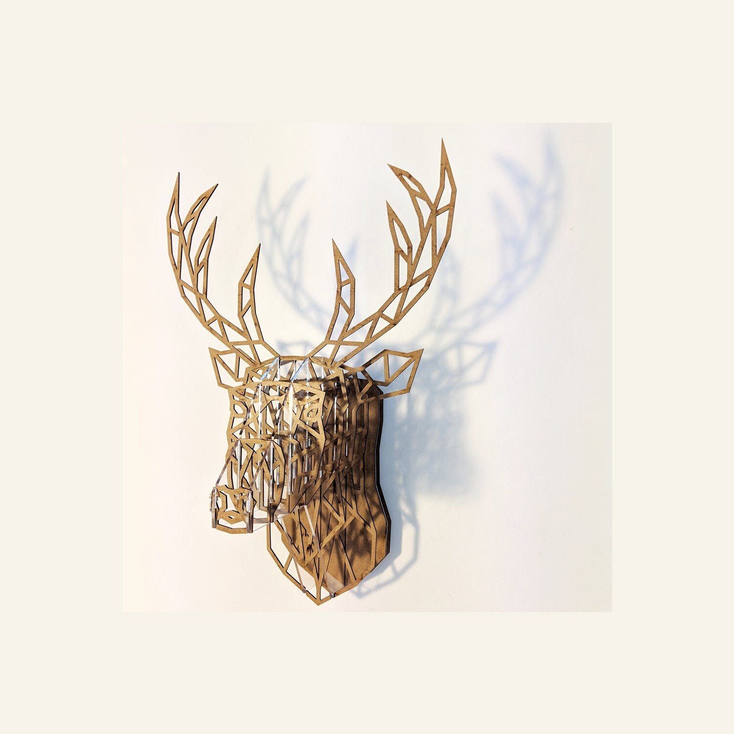 Geometric Stag Head Wall Mount Deer Head Home Decor Etsy