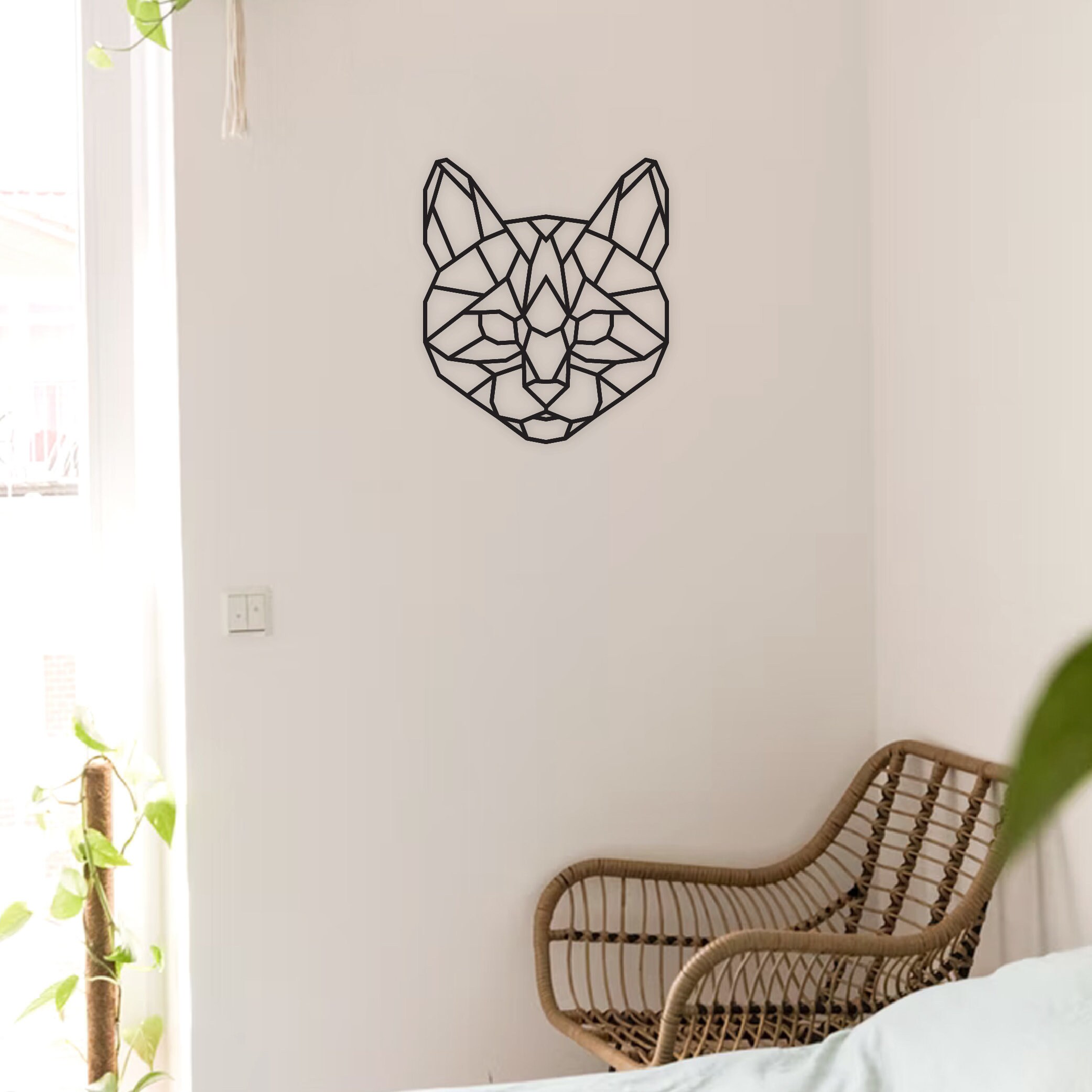 Geometric Cat Wall Art Polygon Art Wall Decor Home Decor Etsy