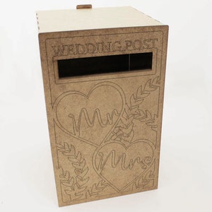 Mr & Mrs Hearts Wedding Post Box - Royal Mail Reception Card Box