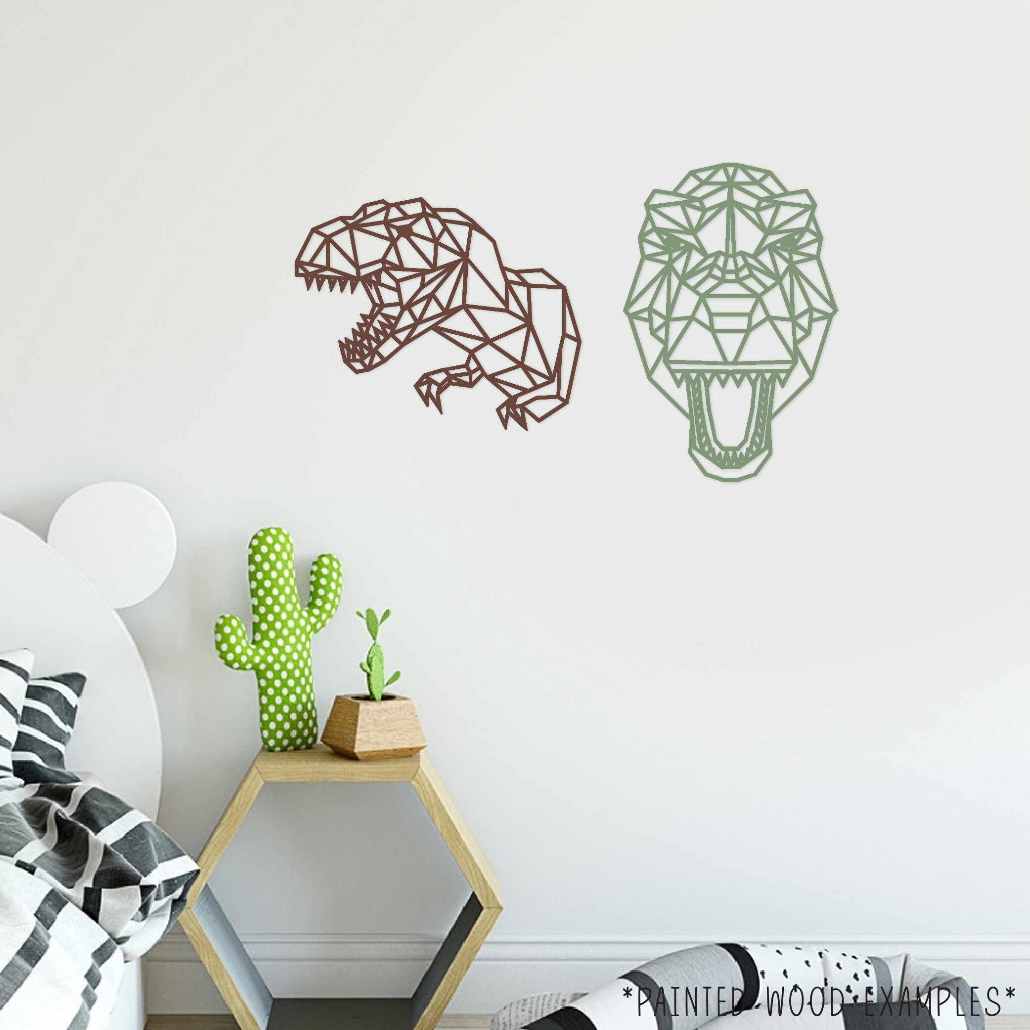 Geometric T-rex Dinosaur Wall Art Poly T Rex Wall Decor Wall - Etsy