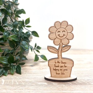Teacher Gift - Standing Flower *Name* Thank You For Helping Me Grow