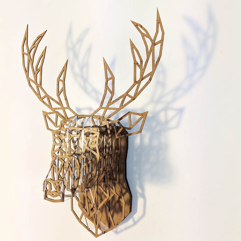 Geometric Stag Head Wall Mount Deer Head Home Decor Etsy