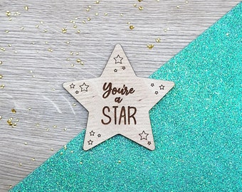 School Leavers Gift - Star Shaped Plywood Keepsake