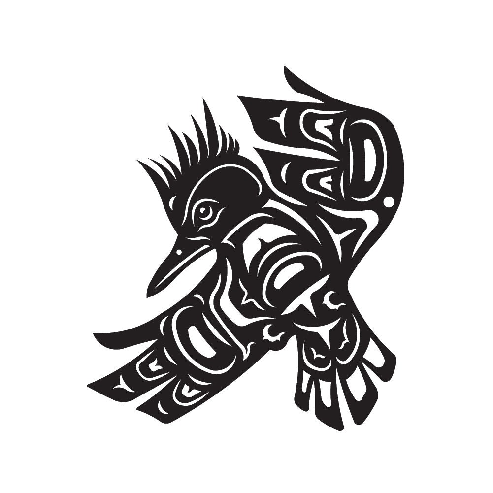 Haida Tribal Art Kingfisher Bird Totem Native American Wall Art, Wall  Decor, Home Decor - Etsy