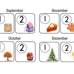 12 Month AB/ABC Pattern Calendar Numbers | 31 of Each | Monthly Theme Extras for Easy Patterning & Mixing