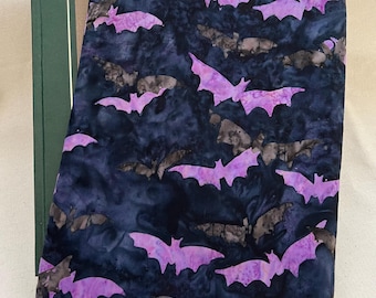 Pink Bat Batik Book Sleeve: Gothic Padded Book Cover