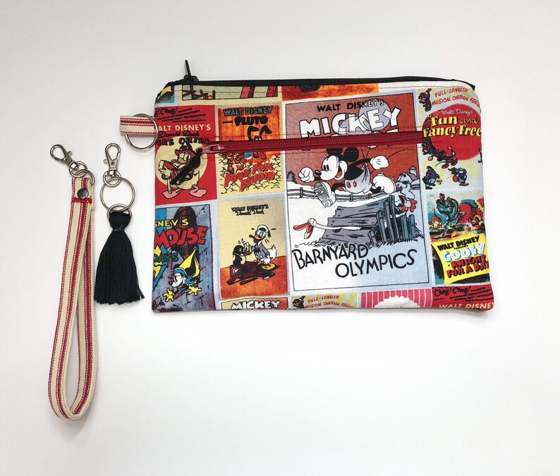 Zippered Pouch Wristlet Fabric Clutch
