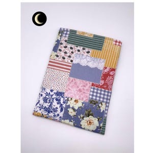 Patchwork Print Book Sleeve. Handmade Padded Sleeve. Floral Reader Gift.