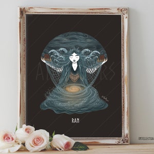 Art Poster Print - Ran Goddess Norse Mythology Heathen Sea Viking Vikings Shieldmaiden Pagan Wiccan - Home Decor - House Warming Gift