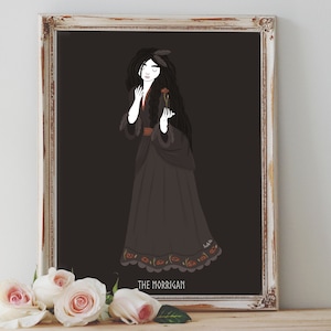 Art Poster Print - The Morrigan V.1 Goddess Celtic Mythology Raven Crow Wild Nature Pagan Wiccan Folk - Home Decor - House Warming Gift