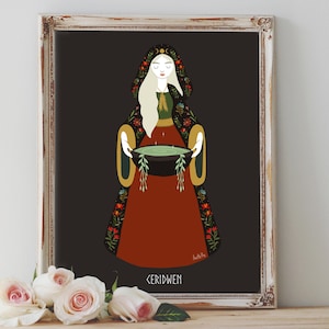 Art Poster Print - Ceridwen v.1 Goddess Celtic Mythology Manifestation Triple Goddess Pagan Wiccan Folk - Home Decor - House Warming Gift