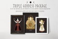 Triple Goddess Art Package - Norse Slavic Celtic Greek Goddesses - Pagan Wiccan Heathen Altar Wall Decoration - Feminine art, goddess art