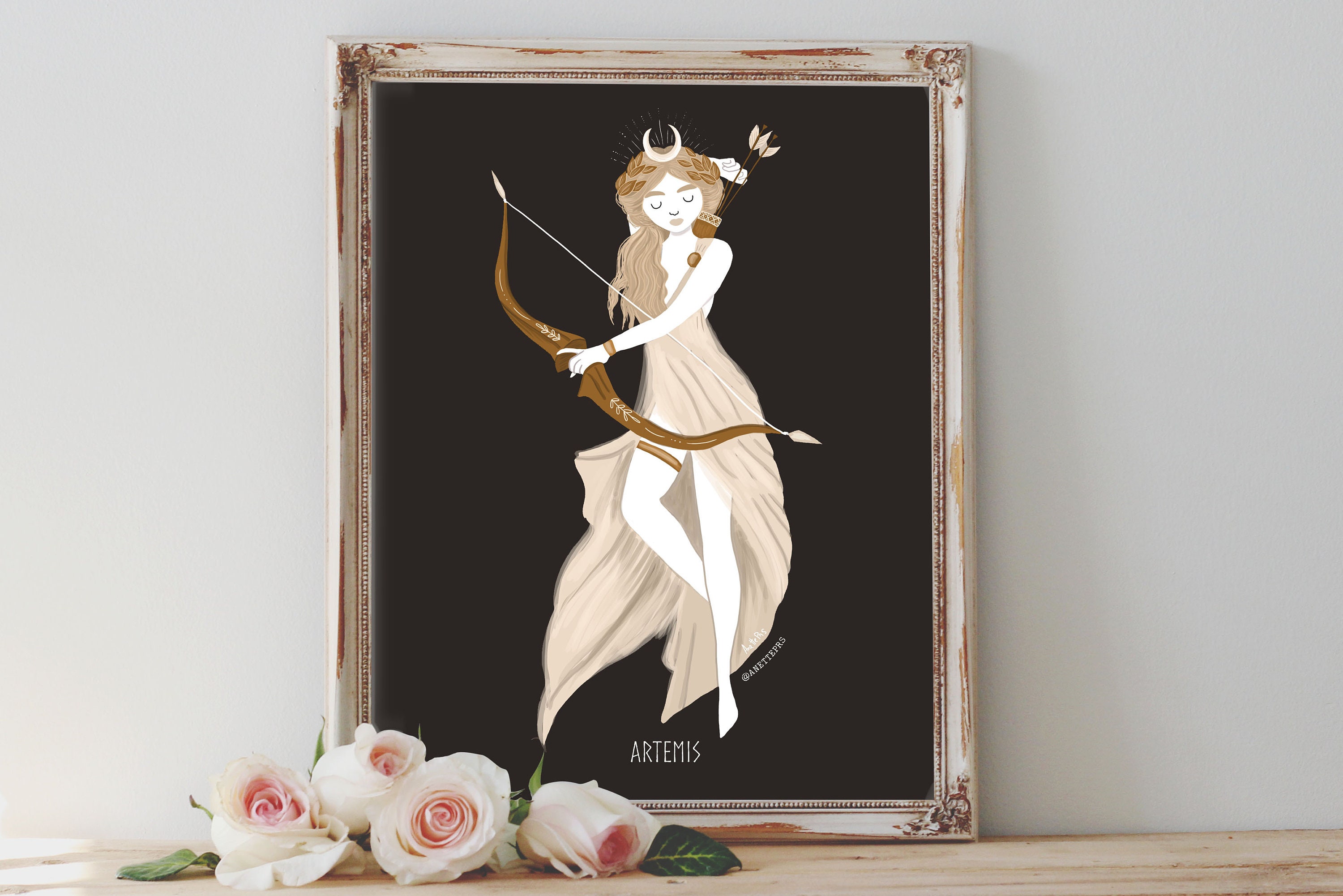 Art Poster Print Artemis Goddess Of Wild Greek Mythology Etsy Sweden