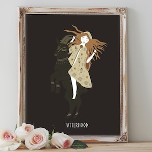 Art Poster Print - Tatterhood Fairytale Folk Tale Mythology Goat Floral Bohemian Boho Pagan Wiccan Folk - Home Decor - House Warming Gift