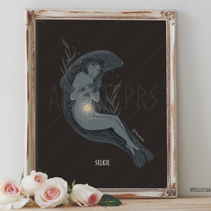 Art Poster Print - Selkie Seal Mythology Shetland Divine Feminine Sea Goddess Pagan Wiccan Folk - Home Decor - House Warming Gift