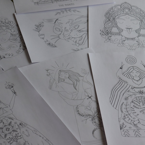 Goddess Embroidery Pattern Pack Digital Download File - Artio Brigid Bast Kali Freyja Hecate The Norns Oya Medusa Sol - Personal Use Only!