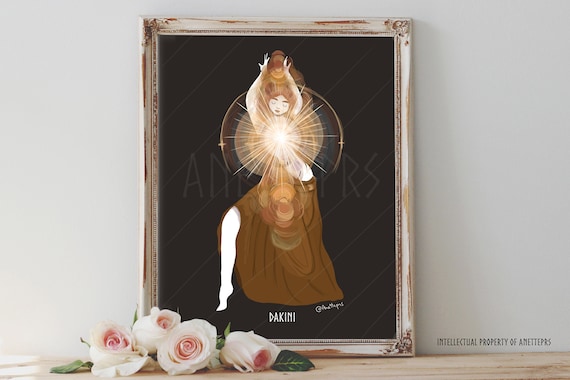 Art Poster Print - Dakini Goddess Tibetan Buddhism Mythology Pagan Wiccan Folk - Home Decor - House Warming Gift
