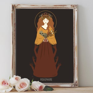 Art Poster Print -Persephone Goddess v.1 Greek Mythology Hades Divine Feminine Pagan Wiccan Folk - Home Decor - House Warming Gift