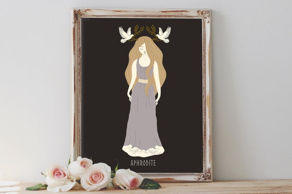 Art Poster Print - Aphrodite Goddess ver.1 Self Love Greek Mythology Sea Wild Nature Pagan Wiccan Folk - Home Decor - House Warming Gift