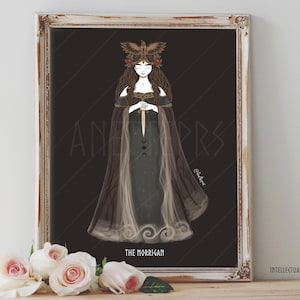 Kunst Poster - Die Morrigan Göttin Keltische Mythologie Raven Crow Wald Wilde Natur Pagan Wicca Folk - Wohnkultur - House Warming Geschenk
