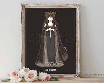 Kunst Poster - Die Morrigan Göttin Keltische Mythologie Raven Crow Wald Wilde Natur Pagan Wicca Folk - Wohnkultur - House Warming Geschenk