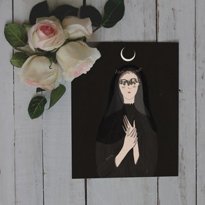 Art Poster Print - Moon Goddess Butterfly Floral Plant Wiccan Pagan Wicca Indie Bohemian Dark Aesthetic - Home Decor - House Warming Gift