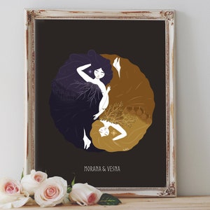 Impresión de póster artístico: Morana Vesna ver.1 Rueda del año de las diosas eslavas Primavera Invierno Pagano Wicca Folk - Decoración del hogar - Regalo de inauguración de la casa