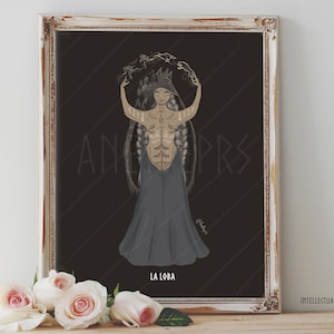 Art Poster Print - La Loba Women Who Run with the Wolves Mythology Divine Feminine Pagan Goddess Folk - Home Decor - House Warming Gift