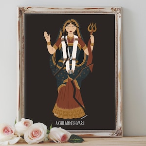 Art Poster Print - Akhilandeshvari Never Not Broken Goddess Hindu Indian MythologyPagan Wiccan Folk - Home Decor - House Warming Gift
