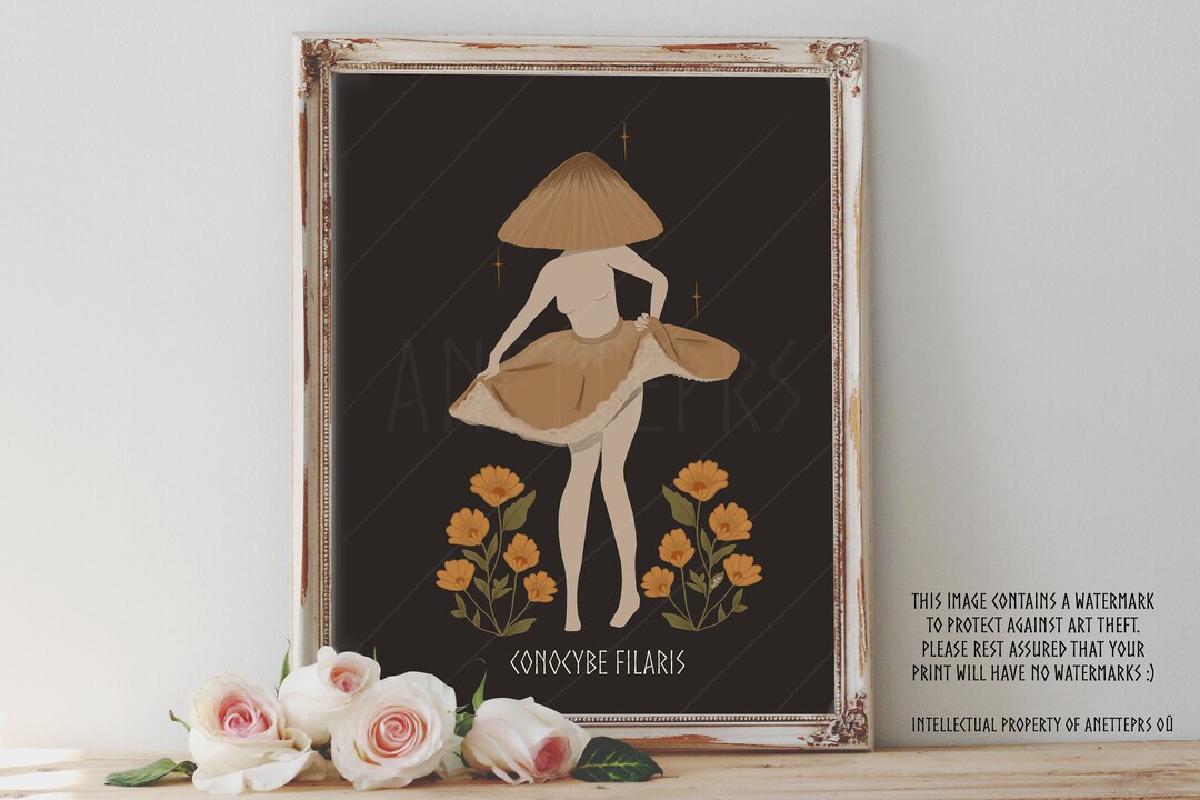 Art Poster Print Conocybe Filaris Poisonous Mushroom Goddess