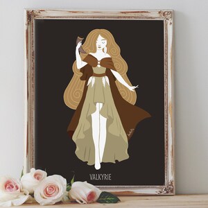Kunst Poster - Walküre Göttin v.1 Nordischen Mythologie Heiden Wikinger Wikinger Schildmaid Pagan Wicca - Wohnkultur - House Warming Geschenk