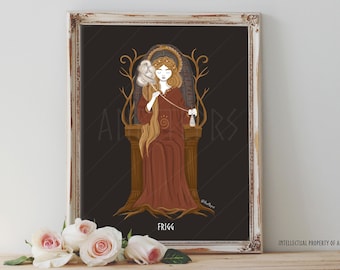 Frigg Norse Goddess | Frigga Painting Art Print | All Mother