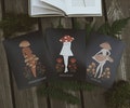 Mushroom Maidens Art Package - Poisonous Mushroom Fungi Femme Folk Art - Pagan Wiccan Heathen Altar Wall Decoration - Nature Posters
