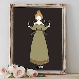 Art Poster Print - Feronia Goddess Roman Mythology Fertility Wild Nature Fire Healing Pagan Wiccan Folk - Home Decor - House Warming Gift