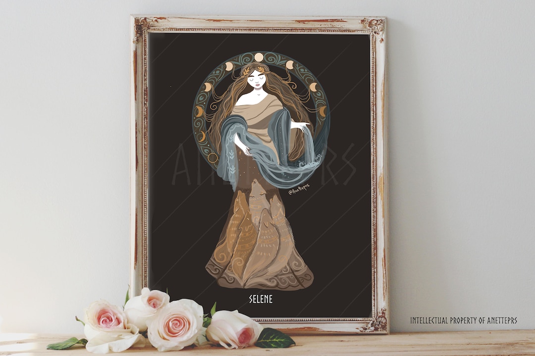 Art Poster Print - Selene Moon Goddess Greek Mythology Divine Feminine ...