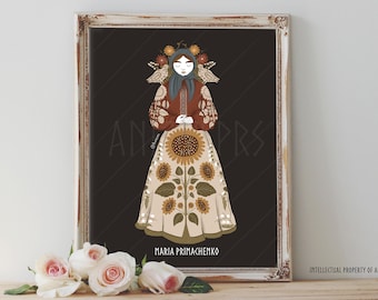 Art Poster Print -  Maria Primachenko Ukrainian Folk Art - Home Decor - House Warming Gift