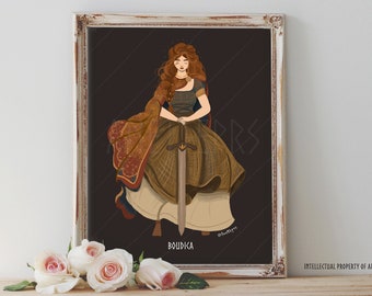 Art Poster Print - Boudica Women in History Goddess Girl Power Celtic Pagan Wiccan Folk - Home Decor - House Warming Gift