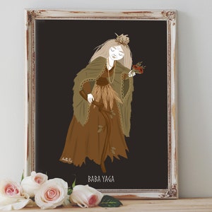 Art Poster Print - Baba Yaga Goddess v.1 Slavic Mythology Divine Feminine  Witch Pagan Wiccan Folk - Home Decor - House Warming Gift