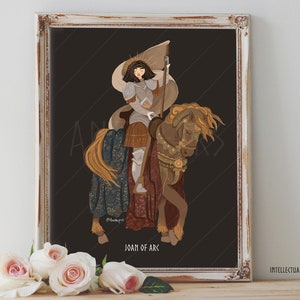Art Poster Print - Joan of Arc Women in History Goddess Girl Power  Pagan Wiccan Folk - Home Decor - House Warming Gift