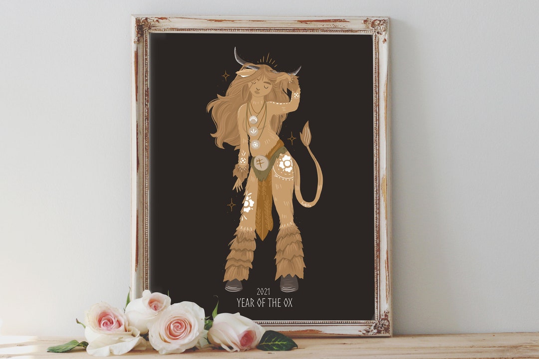 Art Poster Print - Year of the Metal Ox Chinese New Year