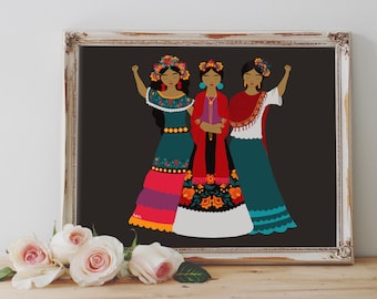 Kunst Poster Print - Mexikanische Latein Göttin Frauen Rechte Mutter Natur Mädchen Power Pagan Wicca Folk - Wohnkultur - House Warming Geschenk