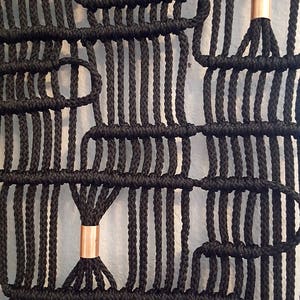 Modern Black & Copper Macrame Wall Hanging on Pacific Coast - Etsy