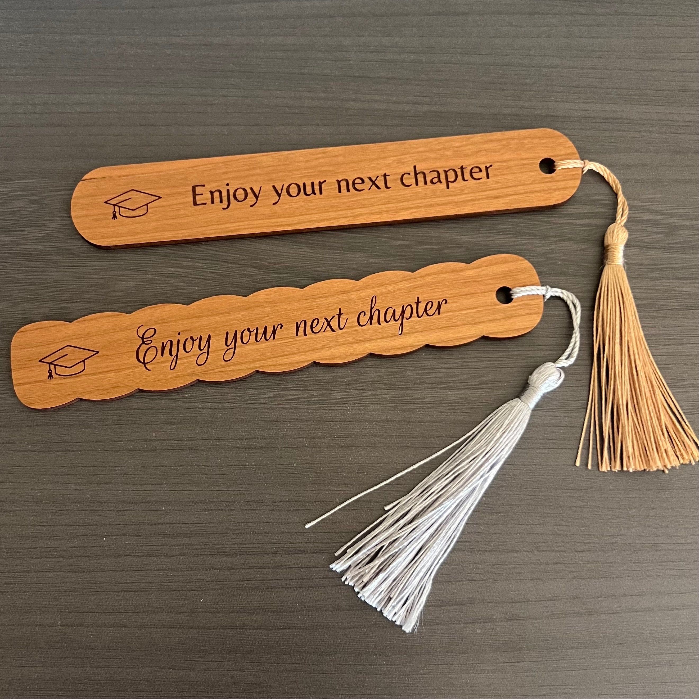 Engraved Wooden Graduation Bookmark: Next Chapter Gift