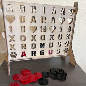 Personalized Four in a Row | Custom Game for Couples, Families | Valentine’s Day, Anniversary, Wedding, Engagement, Graduation, Just Because