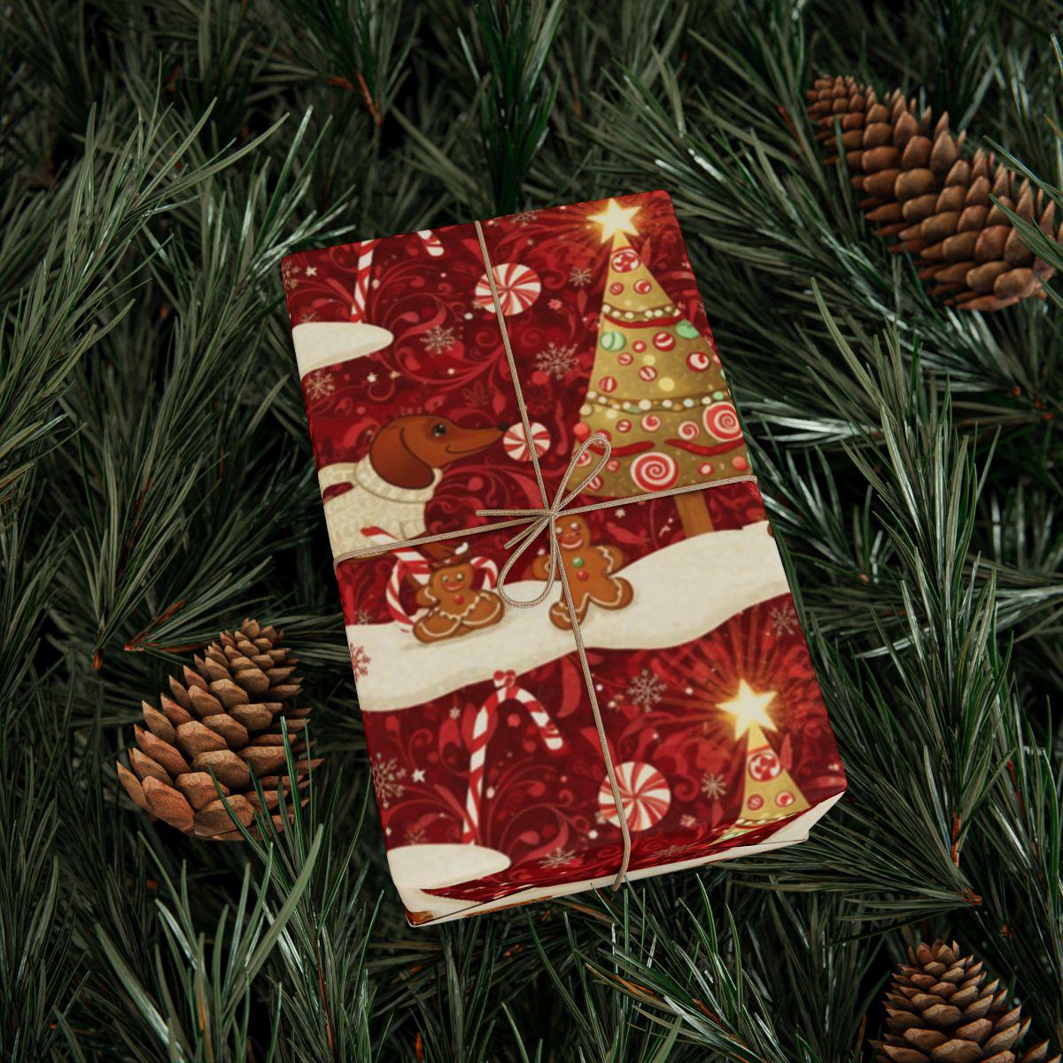 Central 23 Carta Regalo Natale E Compleanno - 6 Fogli 70x50cm - Design Bassotto Con Stella - Riciclabile