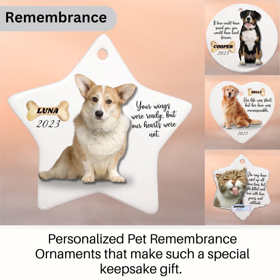 Personalized Pet Remembrance Ornament, Custom Pet Memorial Ornament ...