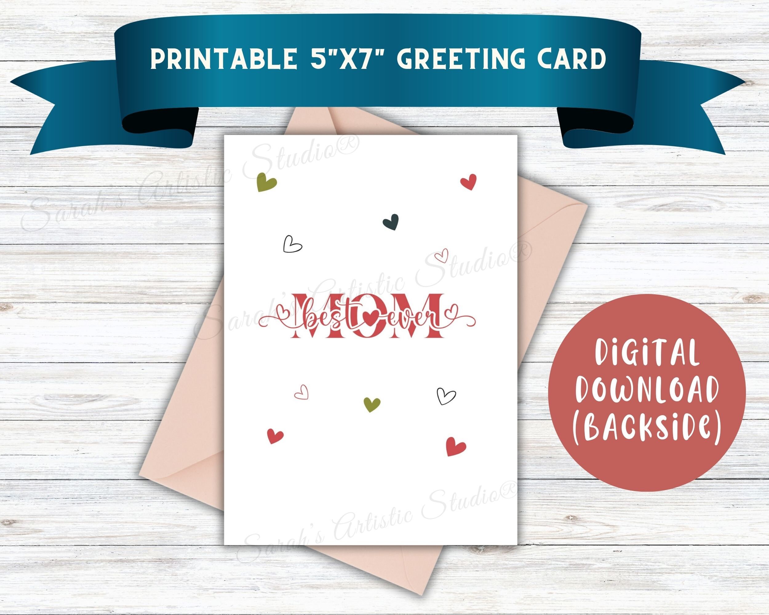 Happy Mothers Day Printable Card, INSTANT Download, Blank Inside to ...