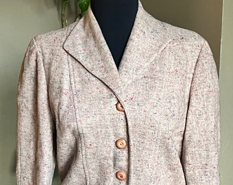 70s Pink Tweed Kurzjacke/ Modern Day Small to Medium