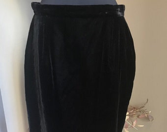 90er Jahre schwarz samt Aphrodite gerade Rock / Aphrodite / 90er Jahre Vintage / Modern Day klein/moderne Tag Medium