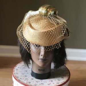 80s Mr. John Hat/ Mr. John Classic/Gold Vintage Hat/ Vintage Headware/Ladies Vintage Hat